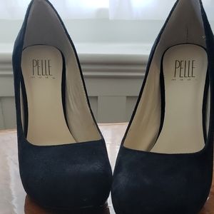Pelle Moda black suede stilettos